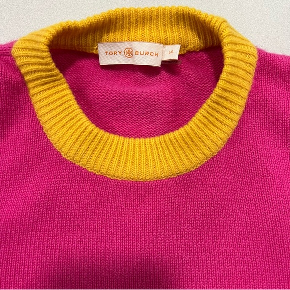 Tory Burch Cashmere Crewneck Sweater Size L - Picture 2 of 13